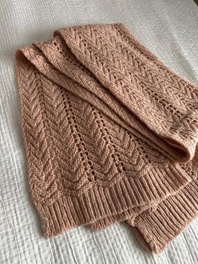 Long Soft Knit Scarf in Dusty Rose